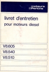 livret d'entretien
type : V8.540 - V8.510 - V8.605                  